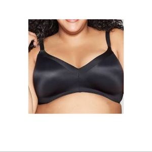 Auden Lightly Lined T-shirt Bra 48D Plus Size Black Wireless NWT